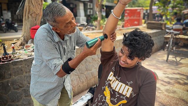 Waris barber craziest head massage ever with massage gun | best asmr for ultimate relaxation Waris barber craziest head massage ever with massage gun | best asmr for ultimate relaxation