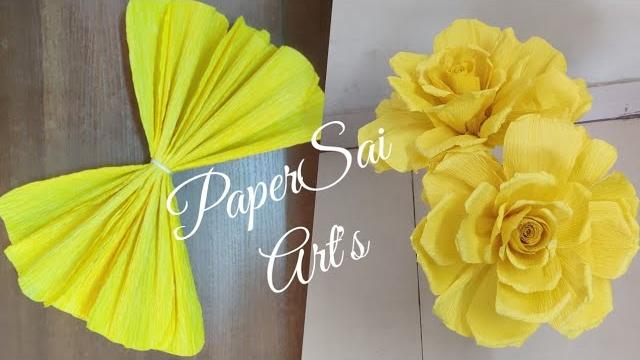 Flores de papel crêpe rosas,giant crepe paper rose flower for room decor handmade@papersaiarts Flores de papel crêpe rosas,giant crepe paper rose flower for room decor handmade@papersaiarts