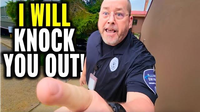 Get out now! tyrant cops get owned & dismissed! security guard goes insane! first amendment audit Get out now! tyrant cops get owned & dismissed! security guard goes insane! first amendment audit