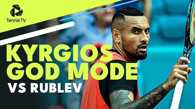 Nick kyrgios god mode vs rublev | miami 2022 highlights Nick kyrgios god mode vs rublev | miami 2022 highlights