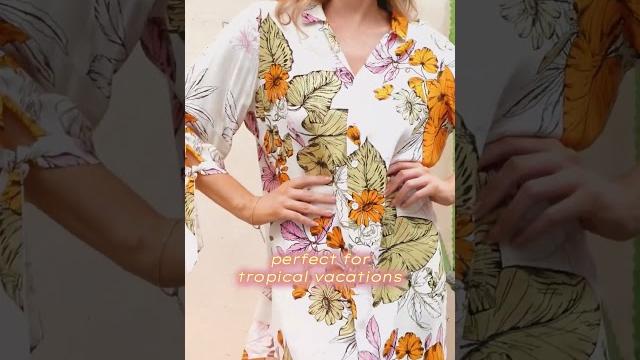 Floral buttoned bikini shirt cover Floral buttoned bikini shirt cover