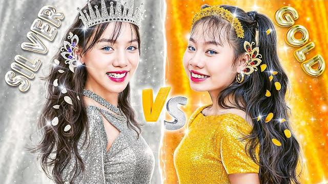 Gold sister vs silver sister at the dress up contest! Gold sister vs silver sister at the dress up contest!
