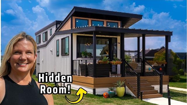 Thriving in her amazing tiny house with a hidden room! Thriving in her amazing tiny house with a hidden room!