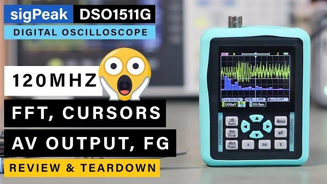 Zeeweii/sigpeak dso1511g oscilloscope ⭐omg 120mhz, function generator, cursors, fft, av output! Zeeweii/sigpeak dso1511g oscilloscope ⭐omg 120mhz, function generator, cursors, fft, av output!