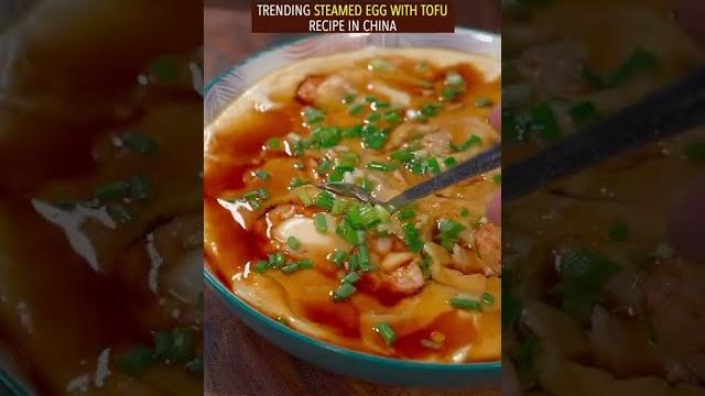 Steamed egg with tofu recipe #shorts Steamed egg with tofu recipe #shorts