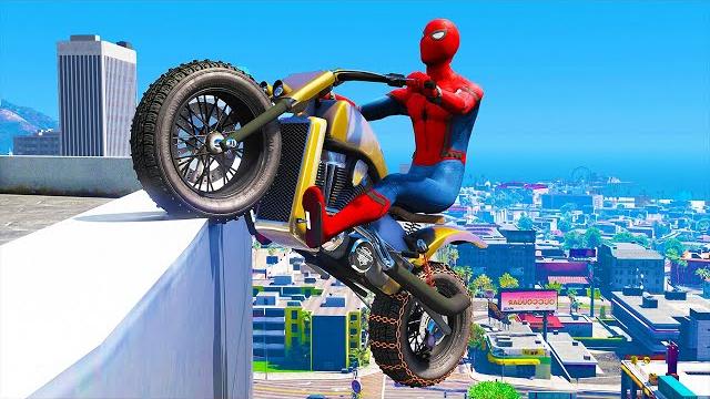 Spiderman bike jumps in gta 5 ( spider-man jump, stunts, fails ) Spiderman bike jumps in gta 5 ( spider-man jump, stunts, fails )