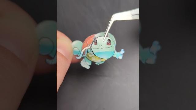 Custom 3d squirtle pokémon card made from real cards Custom 3d squirtle pokémon card made from real cards