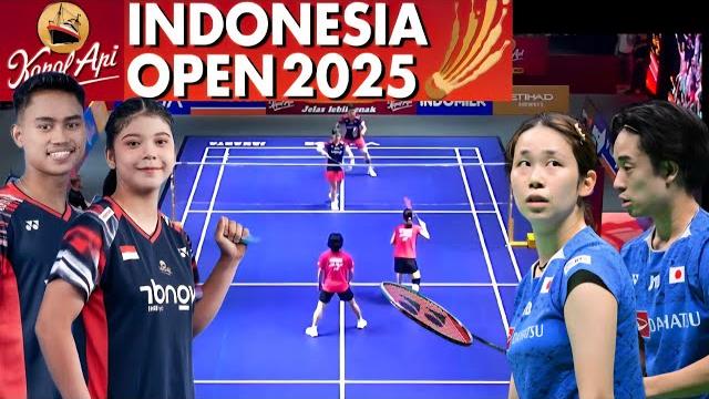 Hidayatullah/pasaribu (ina) vs midorikawa/saito | round 16 indonesia open badminton 2025 Hidayatullah/pasaribu (ina) vs midorikawa/saito | round 16 indonesia open badminton 2025