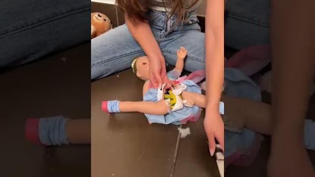 She found something in her daughter’s doll! #shorts She found something in her daughter’s doll! #shorts