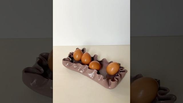 Egg bowl in mocha mousse #airdryclay #pottery #diypottery #diy #craft #pantonecolor #spring #egg Egg bowl in mocha mousse #airdryclay #pottery #diypottery #diy #craft #pantonecolor #spring #egg