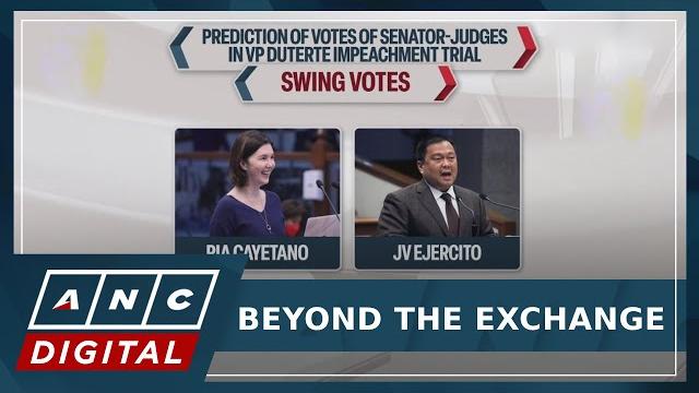 Analyst: jv ejercito, pia cayetano's vote may decide outcome of vp sara impeachment trial | anc Analyst: jv ejercito, pia cayetano's vote may decide outcome of vp sara impeachment trial | anc