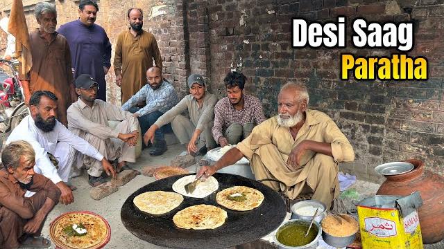 70/- rs road side breakfast ever made! saag paratha | aloo paratha - street food pakistan 70/- rs road side breakfast ever made! saag paratha | aloo paratha - street food pakistan
