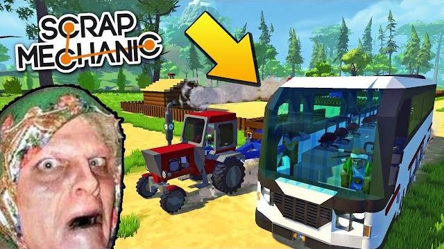 Бабка устроила гонки с автобусом на тракторе !!! мультик в скрап механик !!! scrap mechanic !!! Бабка устроила гонки с автобусом на тракторе !!! мультик в скрап механик !!! scrap mechanic !!!