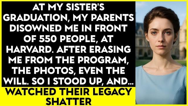 At my sister’s graduation, my parents disowned me—then screamed when i unveiled their secret. At my sister’s graduation, my parents disowned me—then screamed when i unveiled their secret.