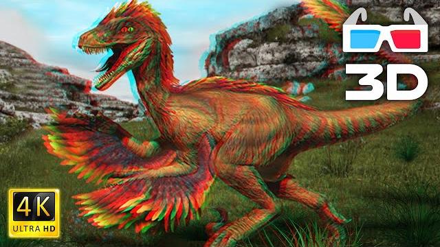 Anaglyph 3d red blue video | oviraptor dinosaur chase in jurassic jungle ( for 3d glasses ) | #1 Anaglyph 3d red blue video | oviraptor dinosaur chase in jurassic jungle ( for 3d glasses ) | #1