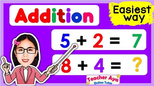 Addition - easiest way for kids | math quiz | learn to add |adding numbers |teacher aya online tutor Addition - easiest way for kids | math quiz | learn to add |adding numbers |teacher aya online tutor
