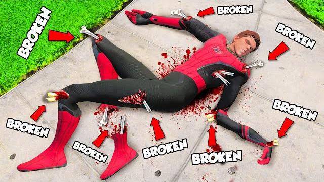 Breaking every bone as spiderman in gta 5! (mods) Breaking every bone as spiderman in gta 5! (mods)