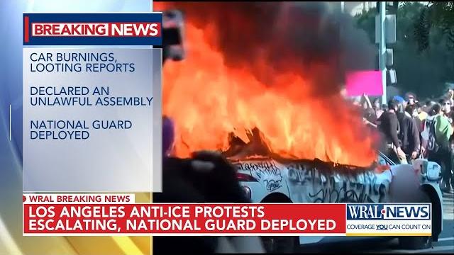 Latest on la protest: trump deploys national guard, lapd “overwhelmed”, looting & cars set on fire Latest on la protest: trump deploys national guard, lapd “overwhelmed”, looting & cars set on fire
