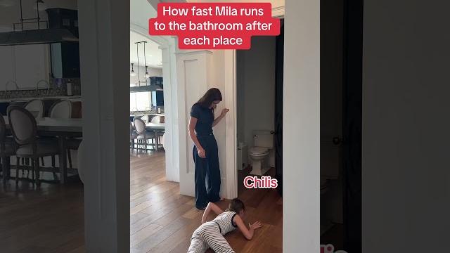 How fast mila runs to the bathroom ️#funny #comedy #fastfood How fast mila runs to the bathroom ️#funny #comedy #fastfood