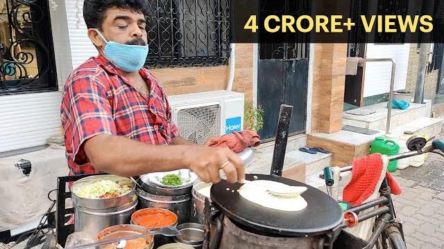 Mumbai man selling dosa on cycle from 25 years | indian street food Mumbai man selling dosa on cycle from 25 years | indian street food