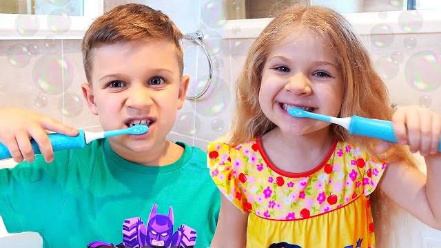 Brush your teeth song with diana and roma Brush your teeth song with diana and roma