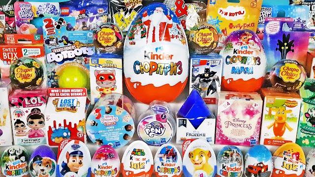 50 сюрпризов! мега выпуск! три кота, пони, куклы lol, дисней, lego kinder surprise eggs unboxing 50 сюрпризов! мега выпуск! три кота, пони, куклы lol, дисней, lego kinder surprise eggs unboxing