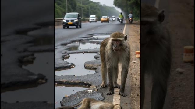 Mother monkey rescues baby monkey after electric shock | animal rescue | mysterious land Mother monkey rescues baby monkey after electric shock | animal rescue | mysterious land