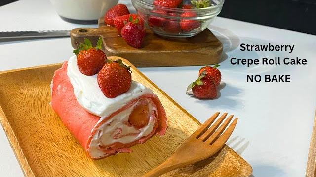 Strawberry crepe roll cake recipe Strawberry crepe roll cake recipe