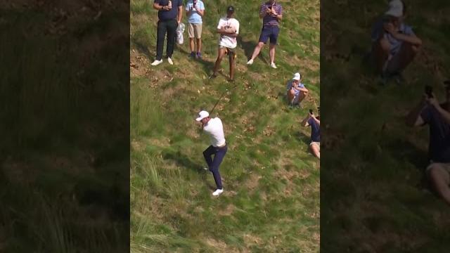 Slam dunk save from the bunker for birdie! Slam dunk save from the bunker for birdie!