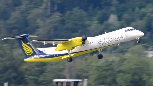 Dash 8 q400 || evening takeoff with atc! hd Dash 8 q400 || evening takeoff with atc! hd