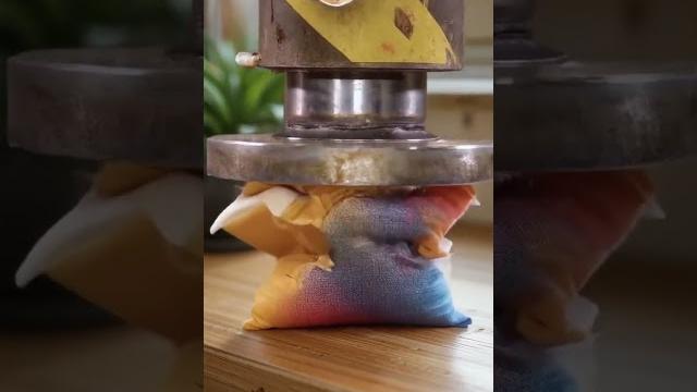 Watch this pillow get flattened! | satisfying hydraulic press crush #asmr #oddlysatisfying #crush Watch this pillow get flattened! | satisfying hydraulic press crush #asmr #oddlysatisfying #crush
