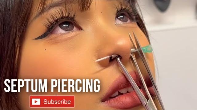 Septum nose piercing for this beauty ️ don’t try this at home! #septum #nosepiercing Septum nose piercing for this beauty ️ don’t try this at home! #septum #nosepiercing