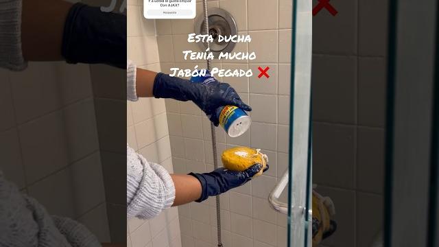 Shower cleaning with ajax, there was a lot of soap stuck to it #housecleaning #clean #clean Shower cleaning with ajax, there was a lot of soap stuck to it #housecleaning #clean #clean