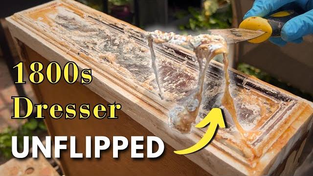 Messiest paint removal ever?! restoring a 19th century antique dresser i asmr restoration no talking Messiest paint removal ever?! restoring a 19th century antique dresser i asmr restoration no talking