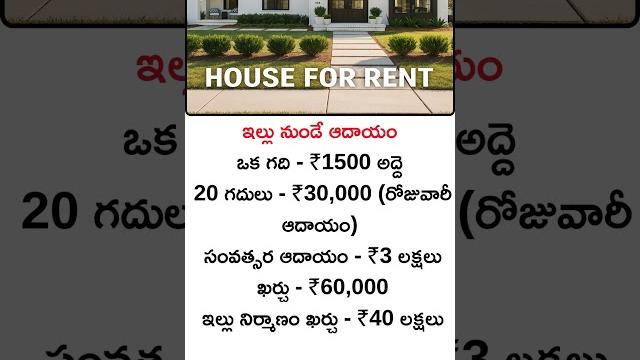 Business ideas telugu | house for rent business #newbusinessideas #business #shorts #motivation Business ideas telugu | house for rent business #newbusinessideas #business #shorts #motivation