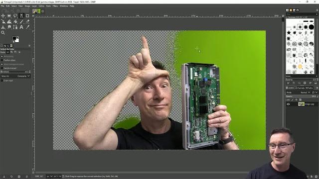 Remove green screen background using gimp Remove green screen background using gimp