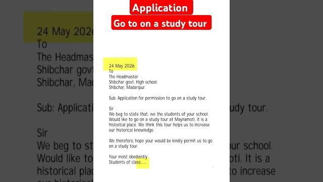An application for permission to go to on a study tour || study tour application.#studyskills An application for permission to go to on a study tour || study tour application.#studyskills