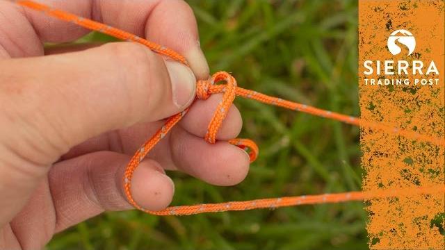 Adjustable guy line knot - quick & easy to tie Adjustable guy line knot - quick & easy to tie