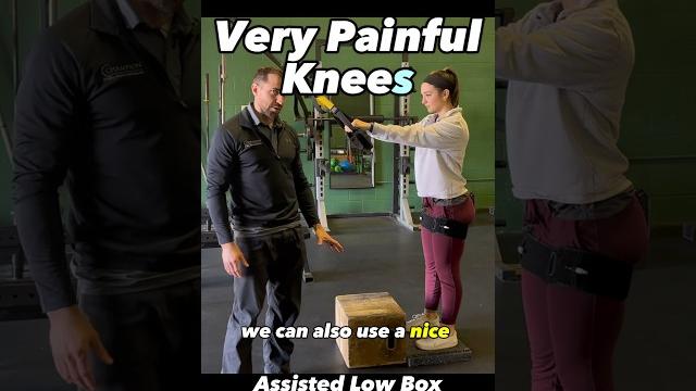 Best knee pain physical therapy exercises - assisted low box step-up with blood flow restriction bfr Best knee pain physical therapy exercises - assisted low box step-up with blood flow restriction bfr