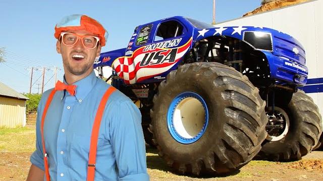 Blippi learns shapes, colors, numbers with monster trucks & the monster truck song | educational Blippi learns shapes, colors, numbers with monster trucks & the monster truck song | educational