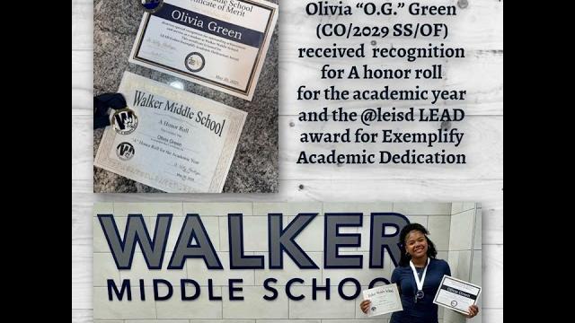 Olivia “o.g.” green (co/2029 ss/of) received recognition for a honor roll for the academic year an… Olivia “o.g.” green (co/2029 ss/of) received recognition for a honor roll for the academic year an…