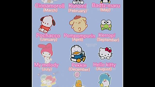 Your birth month your sanrio character Your birth month your sanrio character