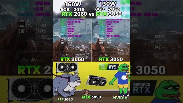 Rtx 2060 vs rtx 3050 #nvidia #gaming #gamingcomputer Rtx 2060 vs rtx 3050 #nvidia #gaming #gamingcomputer