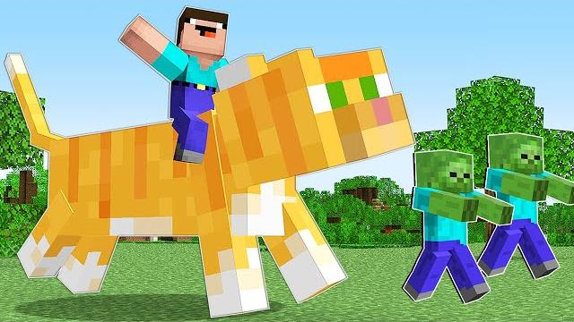 Нуб приручил самого сильного кота в майнкрафт ! нубик и троллинг ловушка в minecraft Нуб приручил самого сильного кота в майнкрафт ! нубик и троллинг ловушка в minecraft