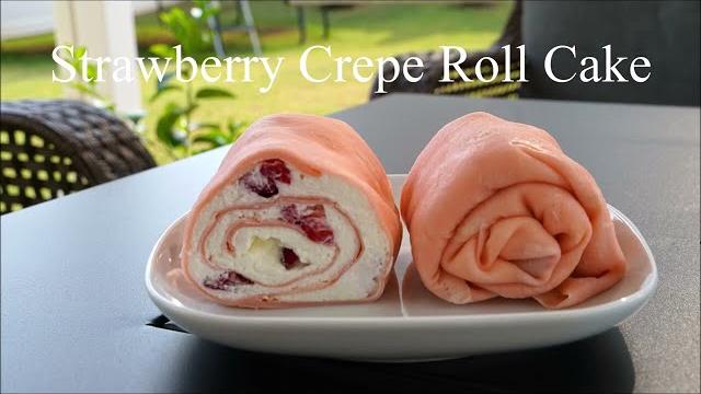 Strawberry crepe roll cake recipe Strawberry crepe roll cake recipe