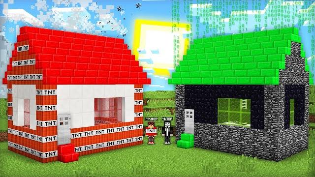 Дом читера против дом грифера в майнкрафт | компот minecraft Дом читера против дом грифера в майнкрафт | компот minecraft