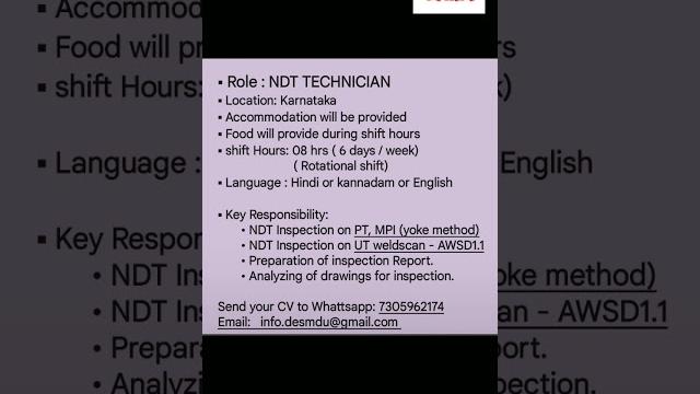 Ndt technician Ndt technician