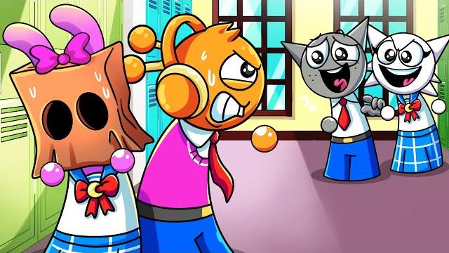Pinki hide face at school?! incredibox sprunki animation Pinki hide face at school?! incredibox sprunki animation
