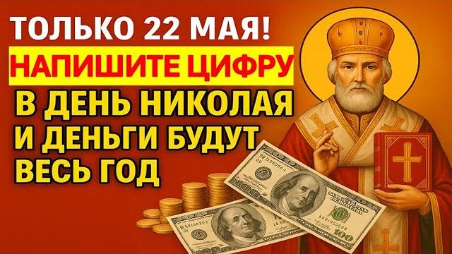 Напишите одну цифру 22 мая — и деньги пойдут рекой! ритуал в день николая чудотворца. приметы Напишите одну цифру 22 мая — и деньги пойдут рекой! ритуал в день николая чудотворца. приметы