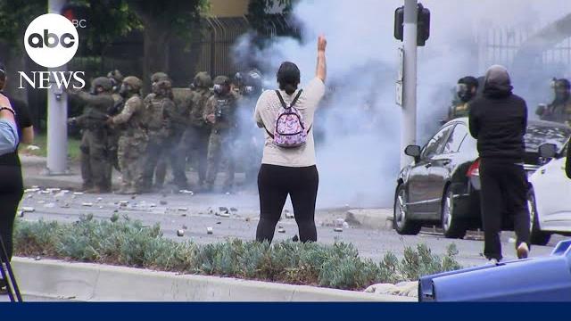 Protests escalate into conflict in los angeles Protests escalate into conflict in los angeles